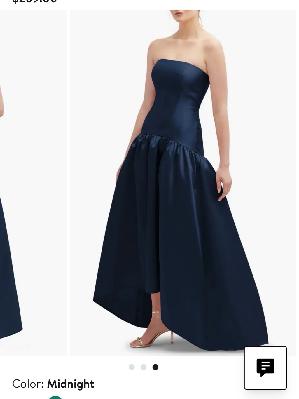 Strapless Midnight Blue Evening Gown